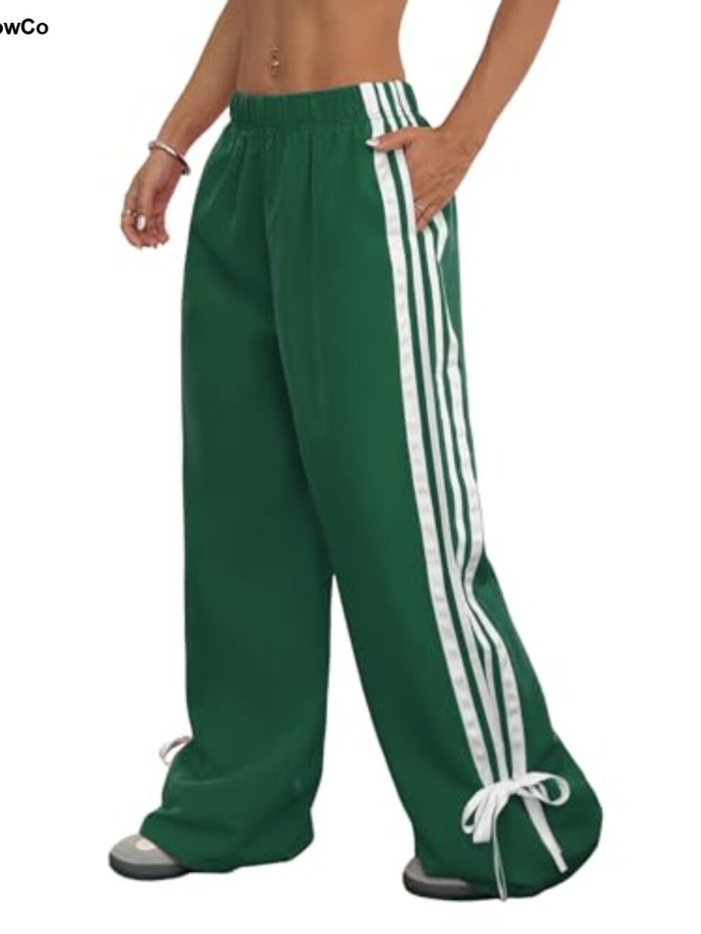 Wide Leg Sweatpants Side Striped Baggy Track Pants Streetwear Elastic Waist